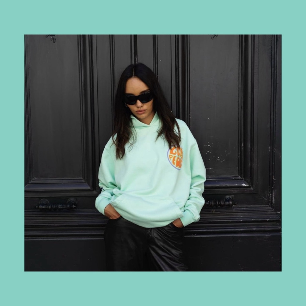 Stylish Mint Green Hoodie for Men (Unisex) by Valas Los Angeles. Never worn